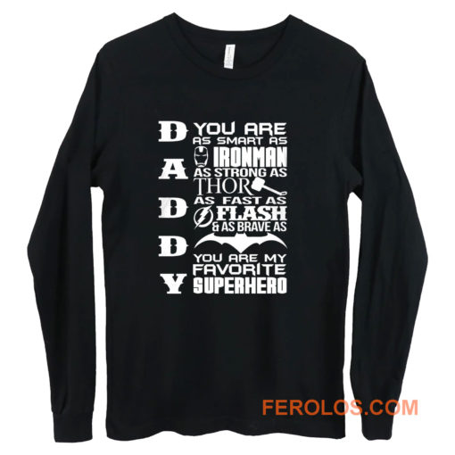 Daddy Superhero Marvel Thor Ironman Long Sleeve