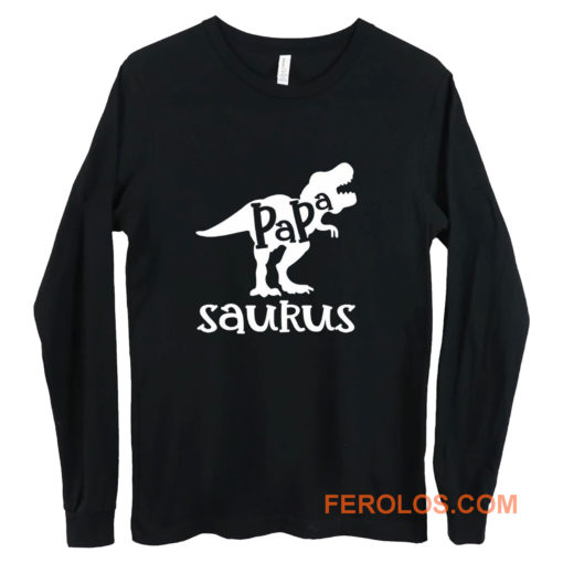 Dads Papasaurus Dinosaur Birthday Long Sleeve