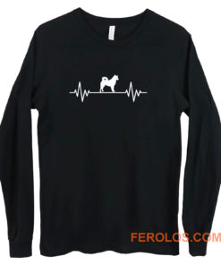 Heart Beat Rate Pulse Alaskan Malamute Dog Walking Long Sleeve