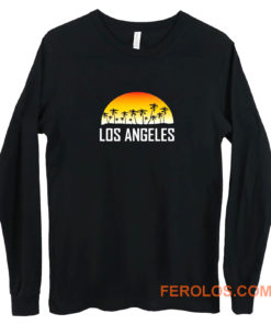 Los Angeles California Sunset And Palm Trees Beach Vacation Long Sleeve