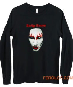 MARILYN MANSON Big Face Red Lips Gothic Long Sleeve