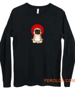 Meditation Pug Blood Moon Yoga Puppy Pet Dog Long Sleeve