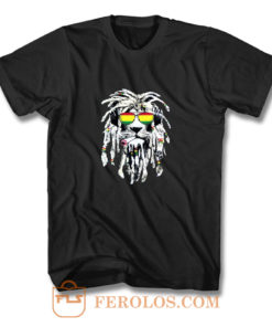 Rasta Lion Reggae Smoke Blunt Marijuana Weed T Shirt