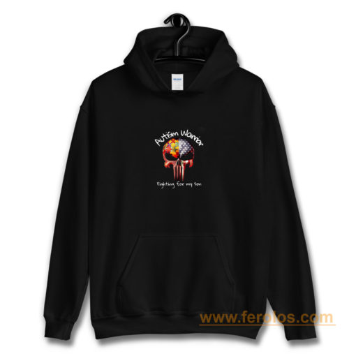 Skull Autism Warrior Fighting For My Son Hoodie