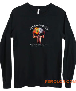 Skull Autism Warrior Fighting For My Son Long Sleeve