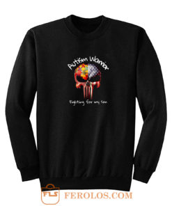 Skull Autism Warrior Fighting For My Son Sweatshirt