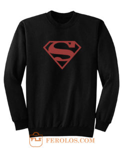 Superboy Superman Costume Red On Black Shield Dc Comics Sweatshirt