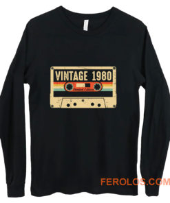 Vintage 1980 Made in 1980 40th birthday Gift Retro Cassette Long Sleeve