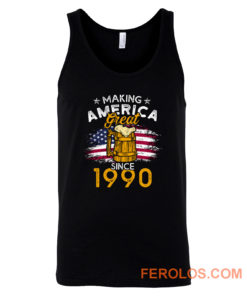 Vintage Beer 1990 Making America Great Since 1990 Beer Lover Tank Top