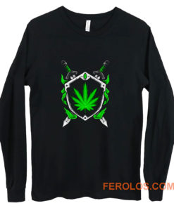 Weed Shield Cannabis Pot Funny Design 2020 gift top Long Sleeve