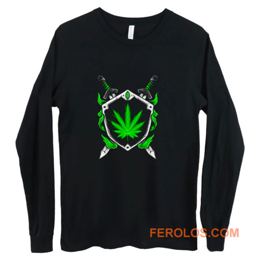 Weed Shield Cannabis Pot Funny Design 2020 gift top Long Sleeve