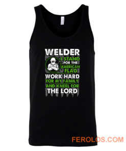 Welder I Stand For American Flag Tank Top