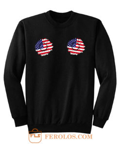 4th of July Sunflower Boobs USA flag Sweatshirt