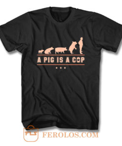 A Pig is A Cop Police Officer Evolution Funny T Shirt