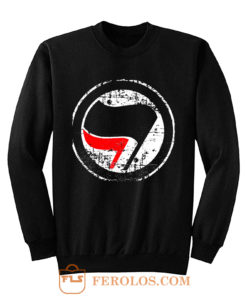 Antifa Red and Black Flag Antifascist Action Sweatshirt