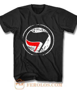 Antifa Red and Black Flag Antifascist Action T Shirt