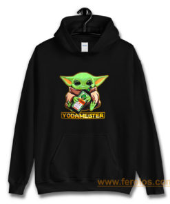 Baby Yodarmeister Mandalorian Jagermeister Funny Parody Hoodie