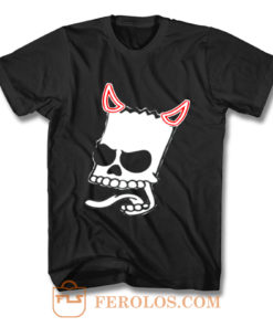 Bart Simsons Skul Devil Funny T Shirt