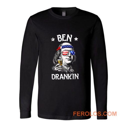 Benjamin Franklin Drinking America Long Sleeve