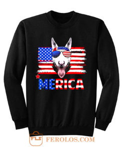 Bull Terrier Merica For 4th July United State Cute Sweatshirt