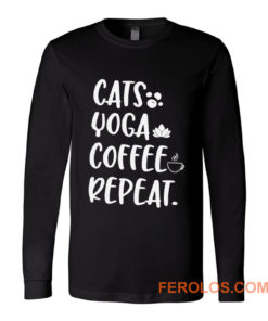 Cats Coffee Caffeine Yoga Long Sleeve