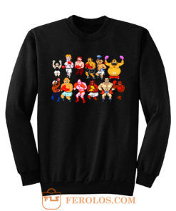 Classic Nes Nintendo 8bit Mike Tyson Punchout Characters Sweatshirt