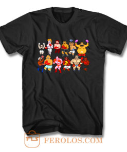 Classic Nes Nintendo 8bit Mike Tyson Punchout Characters T Shirt