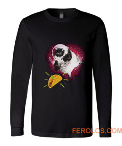 Cute Astronot Cat Get Nachos Long Sleeve