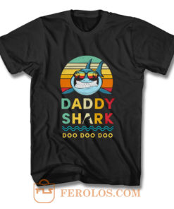 Daddy Shark Vintage Style T Shirt