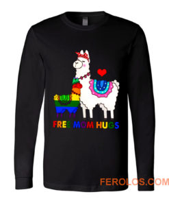 Free Mom Hugs Cute Llama LGBT Support Long Sleeve