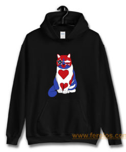 Funny Cat 4th of July American Flag Hoodie