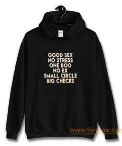 Good Sex No Stress One Boo No Ex Small Circle Big Checks Hoodie