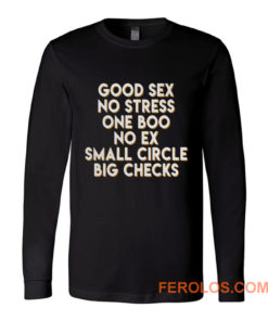 Good Sex No Stress One Boo No Ex Small Circle Big Checks Long Sleeve