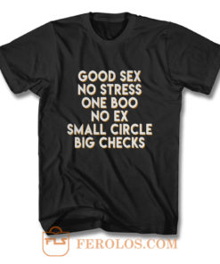 Good Sex No Stress One Boo No Ex Small Circle Big Checks T Shirt