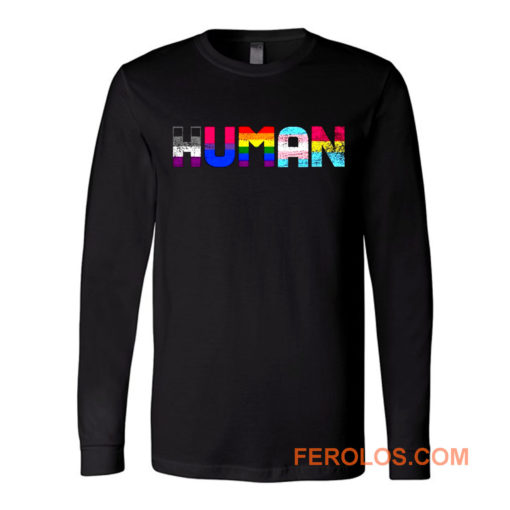 Human Lgbt Gay Pride Month Transgender Rainbow Equal Long Sleeve