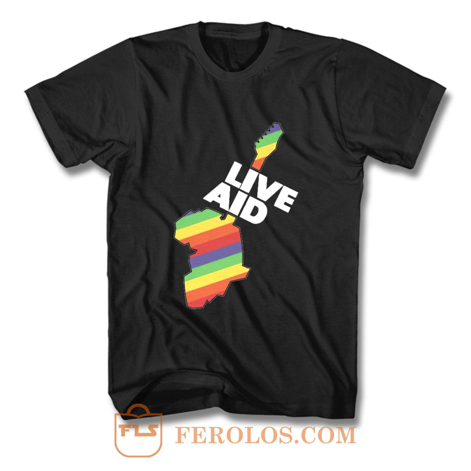 Live Aid Band Aid Logo 1985 T Shirt | FEROLOS.COM