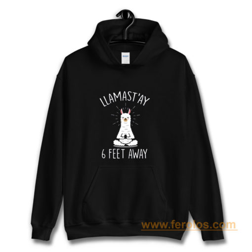 Llamastay Yoga Llama Social Distancing Hoodie