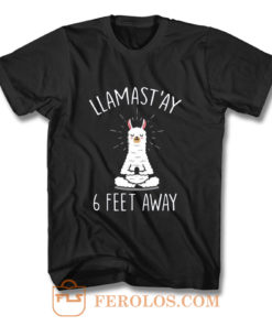 Llamastay Yoga Llama Social Distancing T Shirt