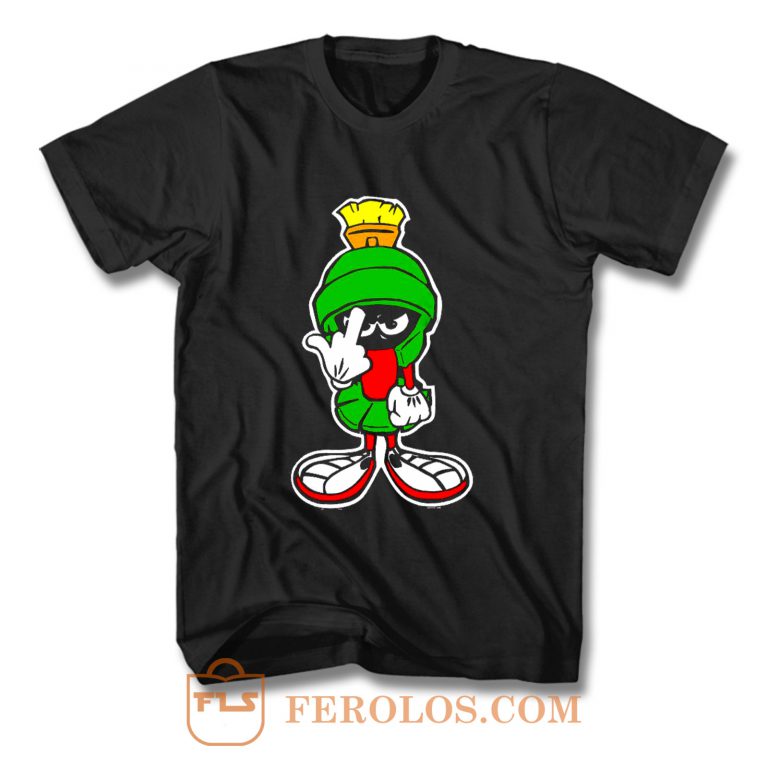 Marvin The Martian Showing Midle Finger T Shirt Ferolos