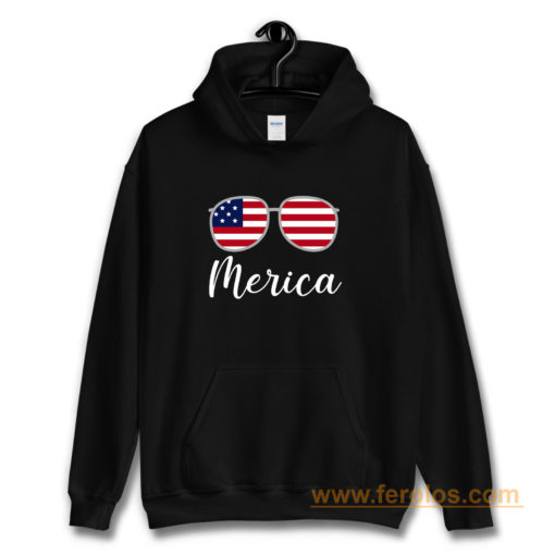 Merica Sunglasses USA Flag Hoodie