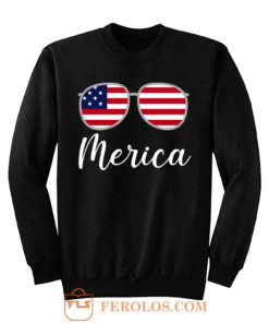 Merica Sunglasses USA Flag Sweatshirt