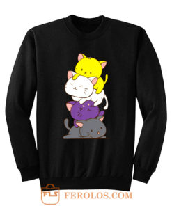 Nonbinary Gender and Genderqueer Cat Lovers Sweatshirt