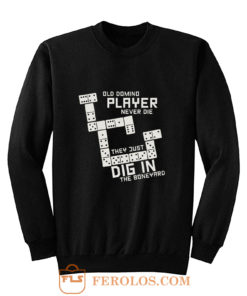 Old Domino Player Dominoes Tiles Puzzler Game Sweatshirt