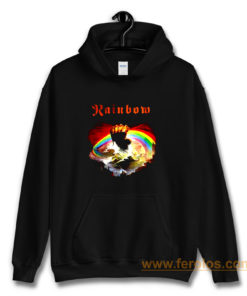 Rainbow Rising Hand Album Clouds Rock Roll Music Heavy Metal Hoodie