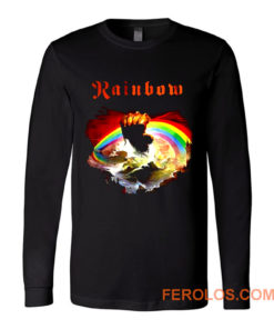 Rainbow Rising Hand Album Clouds Rock Roll Music Heavy Metal Long Sleeve