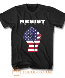 Resist American Flag Fist T Shirt