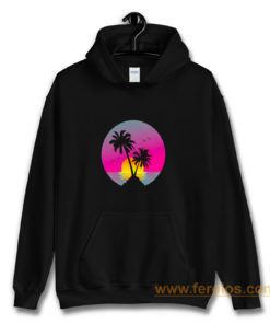 Retro 80s Neon Summer Beach Sunset Hoodie