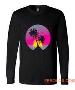 Retro 80s Neon Summer Beach Sunset Long Sleeve