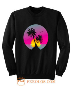 Retro 80s Neon Summer Beach Sunset Sweatshirt