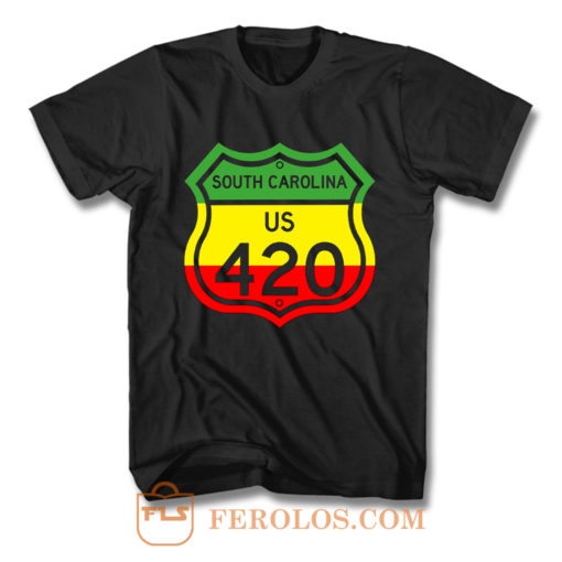 South Carolina Highway 420 in Rasta Colours T Shirt